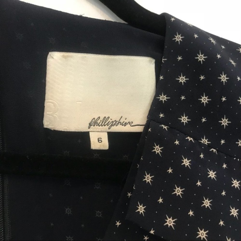 3.1 Phillip Lim Designer 6 Navy Star Silk Dress - Picture 7 of 8